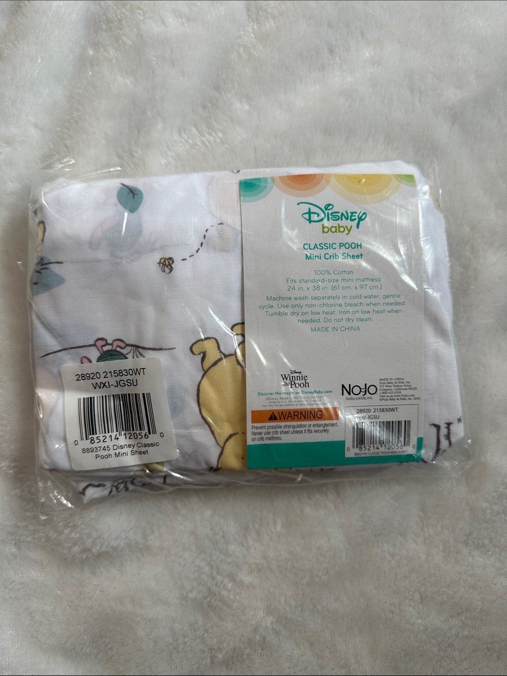 Disney Classic Pooh Mini Crib Sheet